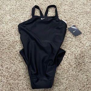 Nike Competition One Piece Swimsuit Black with White Swoosh Women’s Sz 8/34